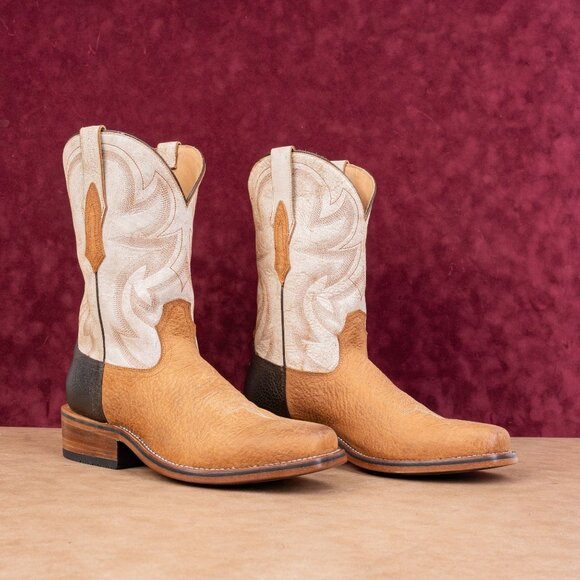 Rank 45 Men Archer Western Cowboy Square Toe Khaki Soft Toe Boots sz 13 main image 7